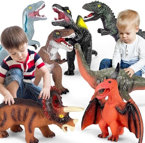 Kissdream 7 Piece Jumbo Dinosaur Toys for Kids Big Dinosaur Toys for Boys Realistic Giant Dinosaur Toys for Kids 3-5 - Perfect Dinosaur Gifts for Kids