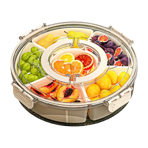 CEIPET Divided Serving Tray with Lid and Handle Fruit Containers for Fridge Snack Box Container Divided Storage Box for Platters for Serving Food Outdoor Party Snack Cracker and Spice Organizer