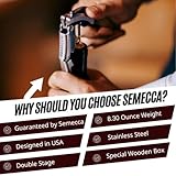 Semecca® Corkscrew Wine Opener, Waiter's Corkscrew, Double Stage, The perfect Wine Opener and Wine key, Wine Bottle Shaped Wooden Box, Gift for Wine Lovers (Naturalwood)