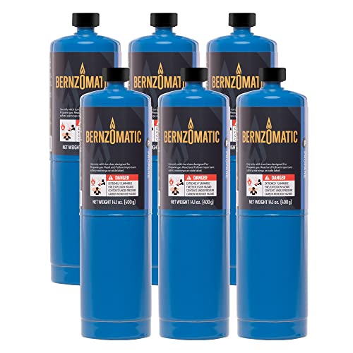 Bernzomatic Standard Propane Fuel Cylinder, Portable and Versatile for Torches, Camping Stoves, Grilling, Soldering, and Outdoor Cooking (6 Pack)