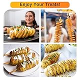 Twisted Potato slicer, Cortador de Papas en Espiral Tornado Curly Fry Cutter with Stainless Steel skewers, Manual Spiral French Fries Cucumbers Carrots DIY BBQ Slicer with Reusable Stick