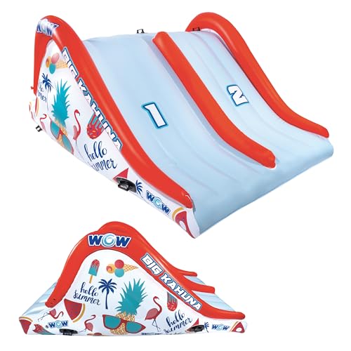WOW Sports - Big Kauna Inflatable 2 Person Pool Waterslide - Perfect for Inground Pool - Fun Backyard Game for Kids & Adults - W/Water Sprinkler