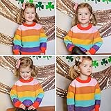 Simplee kids Baby Girls Boys Rainbow Sweaters Infant Casual Knitted Pullover Sweaters for Fall Winter 12-18 Months