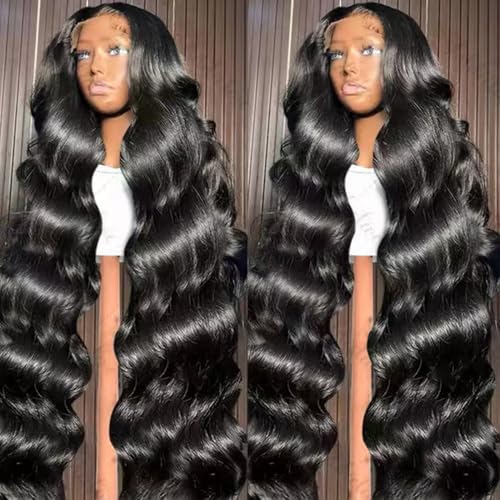 yuccy 40 Inch Wig Human Hair 200 Density13x4 Lace Front Wigs Human Hair Pre Plucked with Baby Hair Body Wave Frontal Human Hair Wigs For Black Women