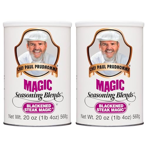 Chef Paul Magic Seasoning Blends Blackened Steak Magic | Bold Flavor for Steak & Beef | Gluten-Free Seasoning for Grilling, Roasting & BBQ | Spice Blend with Garlic & Chili | 20 oz (Pack of 2)