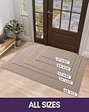 DEXI Front Door Mat Inside Entrance,Doormat Entryway,Non Slip Absorbent Low Profile Welcome for Inside House, Garage, Patio, 32"x48", Beige