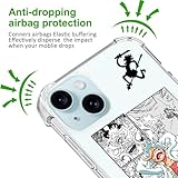 Anime Pattern Designed for iPhone 15 Pro Max Case, Anime Manga Transparent Case Compatible with iPhone15 ProMax, Soft Silicone Anti-Scratch Shockproof Four Corner Airbag Protection Phone Case 6.7 inch