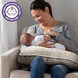 Boppy Organic Original Nursing Pillow, Sand Criss Cross, Ergonomic Nursing Essentials for Bottle and Breastfeeding, Firm Hypoallergenic Fiber Fill with 100% Organic Cotton Pillow Cover