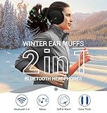 LC-dolida Bluetooth Earmuffs for Winter Women Men, Ear Warmers Headphones Ear Muffs Fluffy with Music HD Speakers Calling for Outdoor Winter Running Cycling Camping, Ice Fishing Skating, Walking Dog