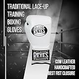 CLETO REYES Traditional Professional Boxing Gloves with Laces for Training, Sparring and Heavy Punching Bags for Men and Women, MMA, Kickboxing, Muay Thai, 12oz, White