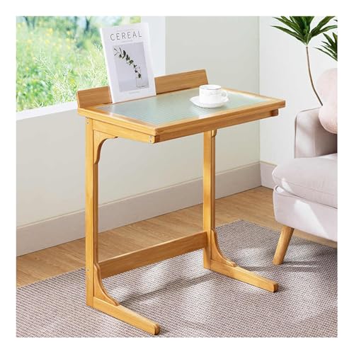 HBOOMOEM C-Shaped Side Table，Side Table，Modern Small Coffee C Table，Sofa Table End Table for Living Room，Changhong Glass Tabletop, Stable Structure Design, Wide Range of Uses(Original)