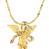 LIFETIME JEWELRY Medium Guardian Angel Pendant Necklace Charm 24K Real Gold Plated