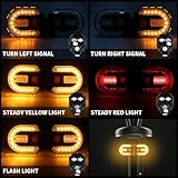 TEGUANGMEI 4PCS Bike Tail Light with Turn Signal, Split Bicycle Rear Lights Wireless Remote Control USB Rechargeable Turn Signal Bike Taillights for Cycling, Cyclist Safety Warning Bike Light 5 Mode