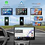 Carpuride W901 Pro Portable Carplay & Android Auto with Dula Bluetooth, 9 inch 1080P Touch Screen, Mirror Link/GPS/Siri/FM, Support Truck Dashboard Mounted