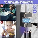 Automatic Toothpaste Dispenser,Wall Mounted Electric Toothpaste Dispenser with 3 Toothpaste Slots,Toothpaste Dispenser for Kids and Adults (Black)