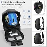 DABASHAN Motorcycle Backpack for Men, LED Backpack With DIY Programmable Full Color Screen, Hard Shell Large Capacity Waterproof Helmet Bag Laptop Backpack