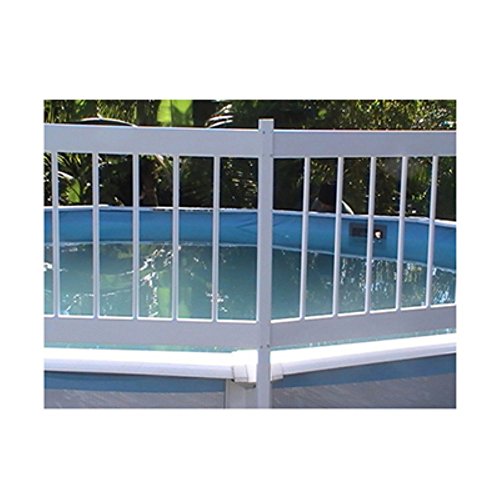 Blue Wave 24-inch Above Ground Pool Fence Kit for Privacy & Safety, 3 Sections – Made with Sturdy, Weather-Resistant Vinyl & Mounting Brackets – Easy to Install Above Ground Pool Accessories – White