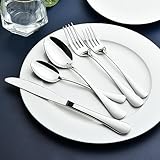 Silverware Set for 8, 40 Piece Heavy Duty Stainless Steel Flatware Utensils Cutlery Set Including Steak Knife Fork and Spoon, Dishwasher Safe, Gift Package for Wedding Housewarming