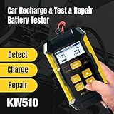 Battery Tester, KW510 Full Automatic 12V 5A Car Battery Tester Battery-Chargers Power Puls Repair for Auto Cranking/Charging System