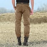 CRYSULLY Men's Cargo Cotton Pants Casual Tactical Hiking Army Wild Combat Zipper Pockets Working Trousers Wolf Brown 36