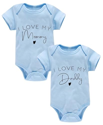 Viuluti Daddy And Mommy 2028 Excellent Baby Boys Girls Onesie Outfits Newborn Bodysuits 2-Pack Exquisite Craft