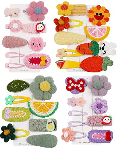 33 PCS Hairpin Candy-colored kid's hair accessories, flower and fruit, rainbow hairpin set, girl cartoon animal cute hairpin