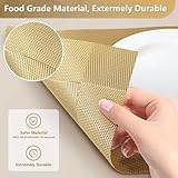 FGSAEOR Placemats Set of 6, Place Mats for Kitchen Dining Table, Heat-Resistant Anti-Skid Stain Washable PVC Table Mats, Easy to Cleaning Woven Vinyl Dinner Mats, Gold