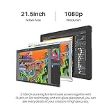 HUION Kamvas 22 Plus QLED Drawing Tablet with Full-Laminated Screen USB-C Connection 140% sRGB Tilt, 21.5 inch Graphics Art Tablet for Artist & Designer, Work with Mac, Windows, Linux & Android Black