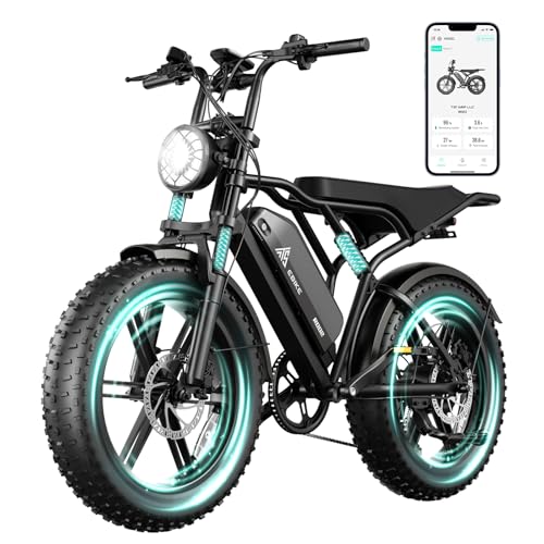 TST Electric Bike for Adults 1500W Peak 20" Fat Tire All-Terrain E-Bike 60 Miles 28MPH Electric Dirt Bike for Road Sand Mountain Snow - 48V 15AH Battery Powered Electric Motorcycle for Adventure