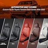 DrCarNow for Toyota Tacoma Seat Covers,Fit 2016-2022 2023 for Toyota Tacoma Leather Seat Cover Crew Cab/Double Cab Waterproof for Tacoma Accessories(Not Fit The Fourth Generation for Toyota Tacoma)