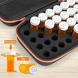 32 PCS Empty Pill Bottles with Carrying Case for Prescription Medication, 8DR Plastic Prescription Bottle with Child Proof Caps, Push Down and Turn, Prescription Vial, Medicine Container