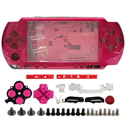 OSTENT Full Housing Shell Faceplate Case Part Replacement for Sony PSP 3000 Color Red