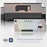 Womier RD75 Pro 75% Keyboard, Quick Release Wireless Aluminum Gaming Keyboard, QMK/VIA Tri-Mode Mechanical Keyboard Custom Hot Swappable with RGB Creamy for Windows/Mac/PC - Silver