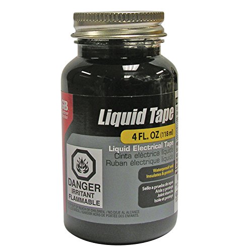 Gardner Bender LTB-400 Liquid Electrical Tape, Easy-on, Waterproof, Indoor/Outdoor Use, 4 Oz. Jar, Black