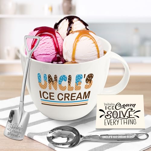 Tom Boy Uncle Ice Cream Bowl, Gifts for Uncle from Niece, Ice Cream Bowl with Spoon Set