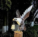 NASKY Garden Patio Outdoor Lawn Animal Eagle with Spread Wings Solar Garden Ornament Art Statue, Garden Decorative Light for Outdoor Patio, Patio, Porch and Yard, Bird Artwork.