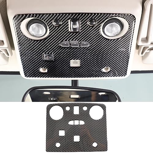 Fgtagtal Soft Carbon Fiber Top Reading Light Cover Fit for Hummer H2 2003-2007, Roof Reading Light Trim Sticker, Auto Inner Front Reading Light Frame Decoration (Black)