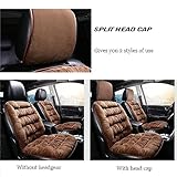 2PCS Car Seat Cushion Luxury Plush Seat Covers for Front Car Seat Bottom+Backrest,Seat Cushion Protector Universal Warm in Winter Works with Sedan SUV Pickup Minivan (Gray)