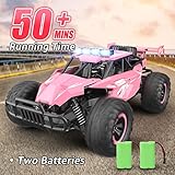 kolegend Remote Control Car for Girls 50+min Monster Trucks 20km/h 1:12 Scale 13 Inch All Terrains RC Truck with Flashing Chassis Lights Gift Toys for Girls Kids Boys