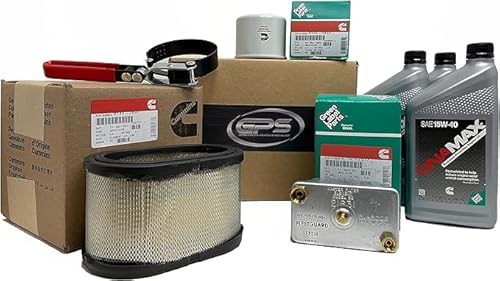GENERATOR PARTS SPECIALIST Tune up Kit Cummins Onan HDKAJ HDKAK HDKAT with Onamax Oil (HDKAJ Spec A_K w/oil)