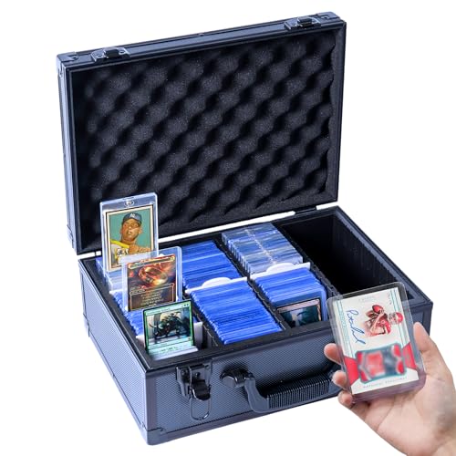 KUOOKING Toploader Storage Box with Card Dividers for 3" x 4" Rigid Cards, Holds 600+ 35pt Top Loaders, Sports Card & Trading Card Storage Case, Baseball Card Box Organizer, Top Loaders Card Holder