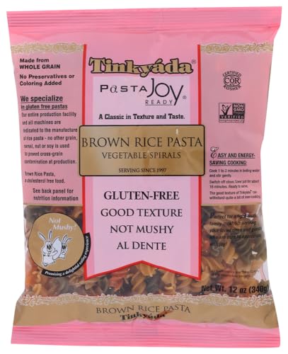 Tinkyada Spiral Vegetable Brown Rice Pasta, 12-ounce Packages (Case of 12)