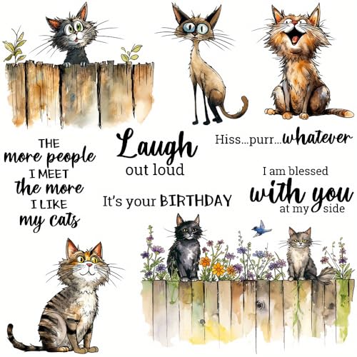 LZBRDY Cute Whimsical Cats, Mice, and Flowers Cutting Dies Set - Precision Metal Dies with Clear Silicone Stamp for Scrapbooking and Crafting