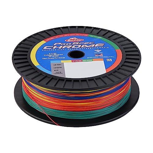 Berkley ProSpec® Chrome 5x20' Metered Braid Superline, 5-Color Metered, 65lb | 29.4kg, 500yd | 457m Fishing Line, Suitable for Saltwater Environments