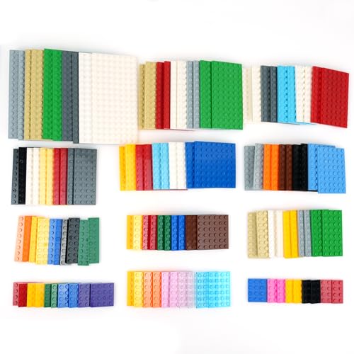 MALEKO 120 Pieces Classic Base Plates Bricks Parts, Flat Board Small Baseplates Mat Multipacks, Bulk Building Blocks