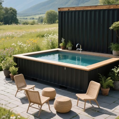 Fully Customizable Option Above Ground Pool Modular Shipping Container Swimming Pool Kit with Corrugated Walls & Easy DIY Installation for Outdoor Spaces