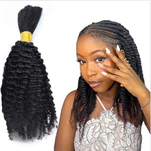 Kiss darling LASHES Raw Mongolian Afro Kinky Bulk Human Hair for Dreadlock Extensions 100g 30Inch Double Drawn 100% Human Hair Repair Extensions,Making Locs Twist or Braids