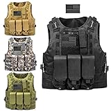 AZB Tactical Vest Adjustable Airsoft Paintball Vest with Removable Pouch
