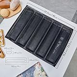 SILFLEMOD 2 PCs Silicone Aerated Baguette Pan - Non-stick Flexi Silicone Pan Forms for Fench Bread - Food Grade Sandwich Mesh Oven Liner - Silicone Loaf Baking Perforated Mold