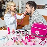 Doctor Kit for Kids Girls, 34 Pcs Kids Doctor Kit for Toddlers 3-5 with Medical Storage Bag & Real Stethoscope, Pretend Play Doctor Set for Fun Role Playing Game, Doctor Play for Kids Boys Girls